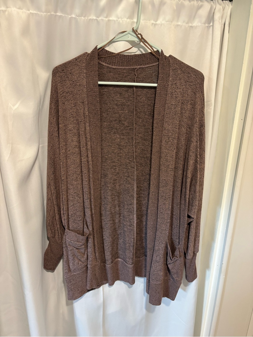 American Eagle Outfitters Open-Front Cardigan in Mauve